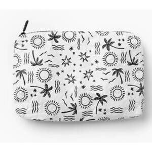 NEW LOCAL BEACH water resistant printed pouch in palm and waves